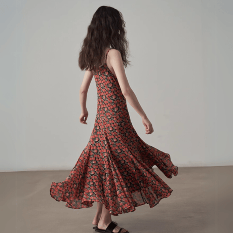 floral print long onepiece　MA1438