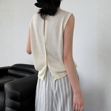 border knit sleeveless vest　MA1967