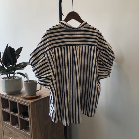 puff sleeve striped shirt　MA1177