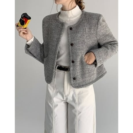 collarless short coat　MA1334
