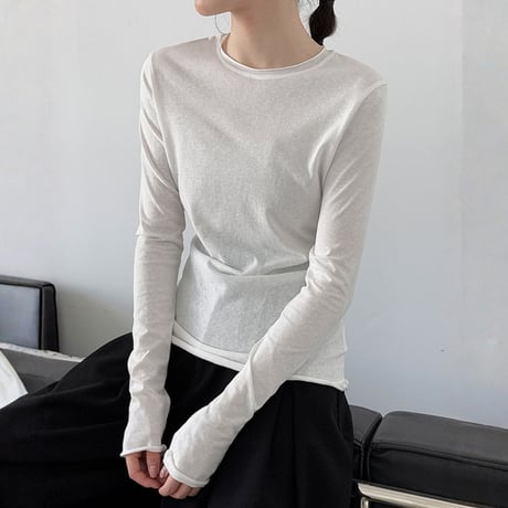 roll hem slim fit long sleeve tee　MA1867