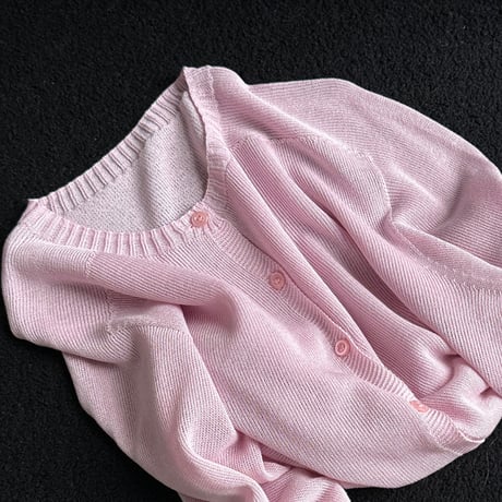 sheer round neck knit cardigan　MA1872