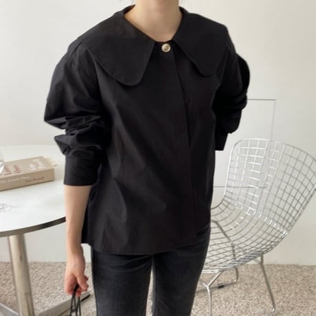 large collar back pleated shirt　MA1166