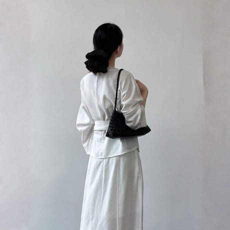 linenlike cachecoeur tops straight skirt setup　MA1961