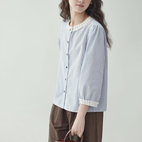 small flower striped designed blouse　MA1172