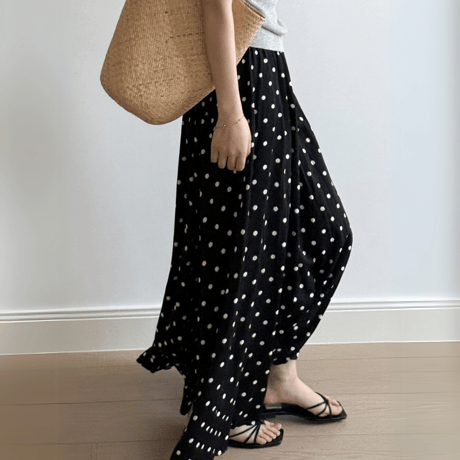 polka dot flare skirt　MA1545