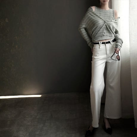 stripe knit tank cardigan set　MA1932