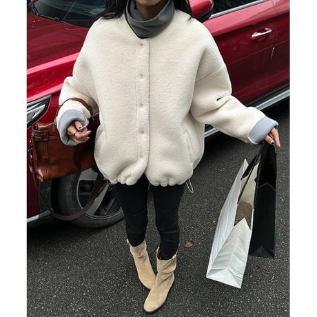 fleece collarless blouson　MA1295