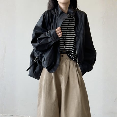 faux leather raglan jacket　MA1692