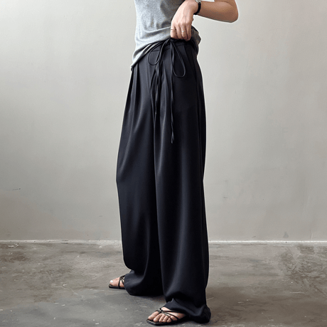 ribbon waist wide pants　MA1575