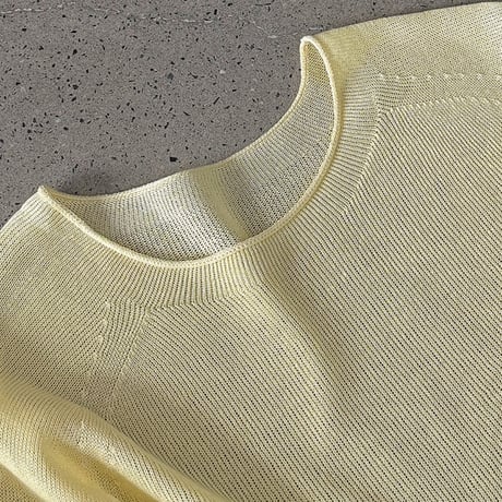 sheer roll hem knit long sleeve top　MA1869