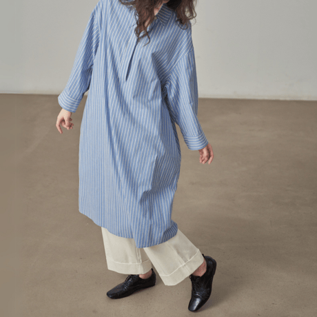 stripe shirt onepiece　MA1385