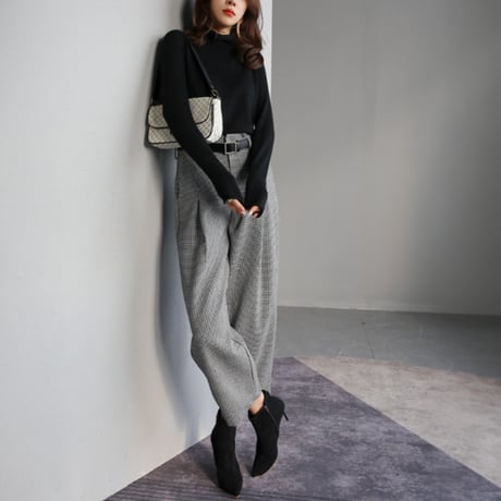 soft fitted turtleneck knit top　MA1717
