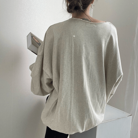 lace-up loose pullover　MA1697