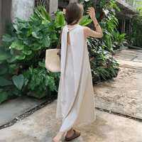 open‑back flare maxi dress　MA1583