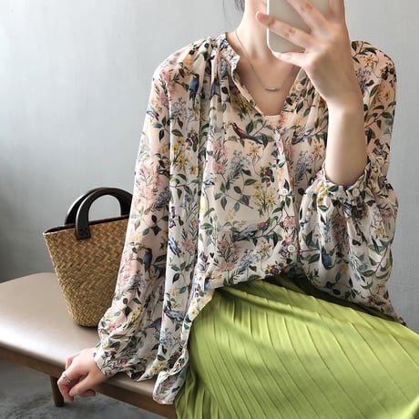botanical sheer blouse　MA1165