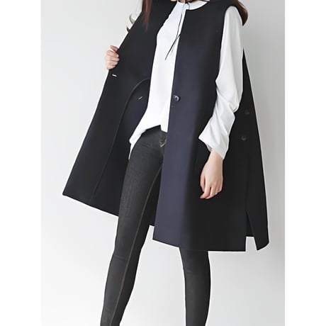 side button long gilet　MA1353