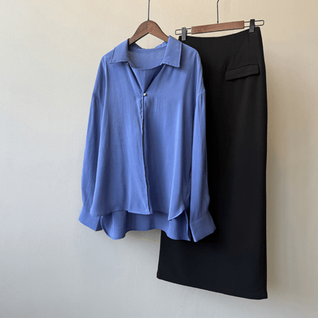 french drape pullover shirt　MA1594