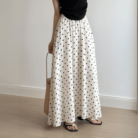 polka dot flare skirt　MA1545