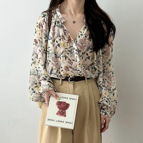 botanical sheer blouse　MA1165