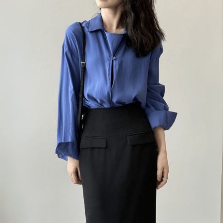 french drape pullover shirt　MA1594