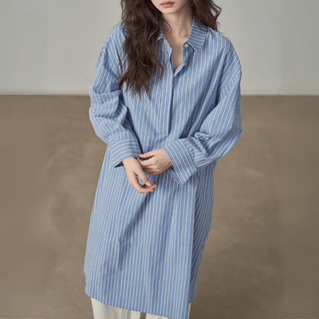 stripe shirt onepiece　MA1385