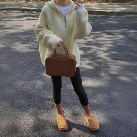 soft boa half zip hoodie　MA1750