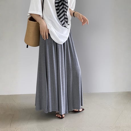gray drape wide skirt pants　MA1966