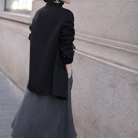 herringbone flare midi skirt　MA1815