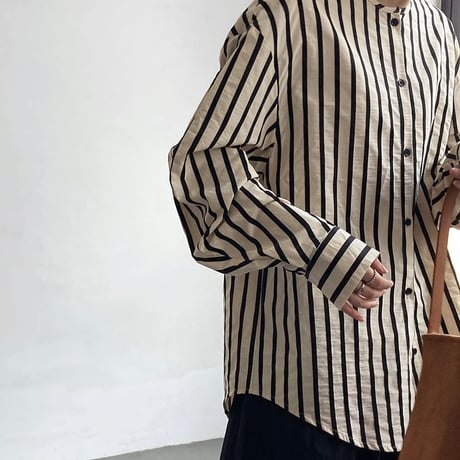 stripe relax round shirt　MA1175