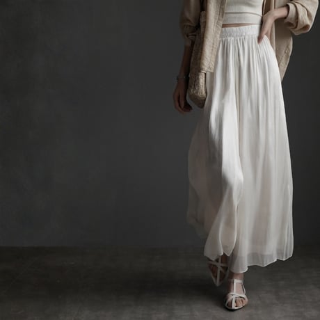 shiny chiffon wide pants　MA1941