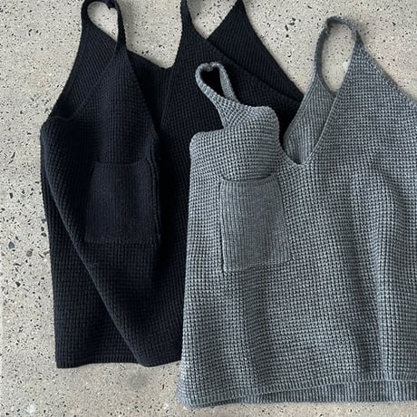 deep v-knit layering vest　MA1704