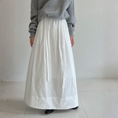 ribbon belt gather flare skirt　MA1909