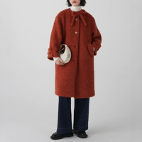 ribbon neck wool coat　MA1333