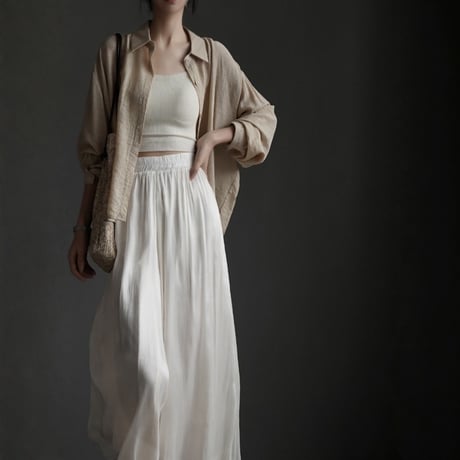 shiny chiffon wide pants　MA1941