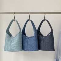 line studded one handle bag　MA1898