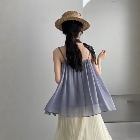 sheer gather camisole tops　MA1968