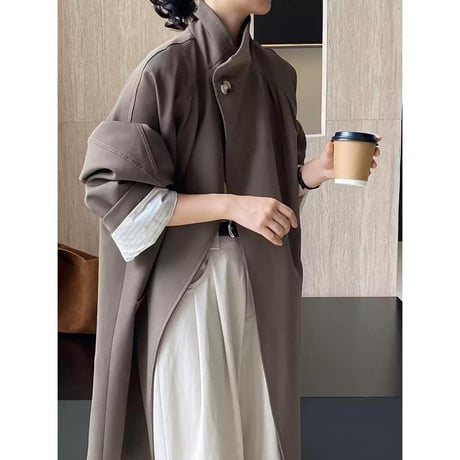 one button stand collar coat　MA1134