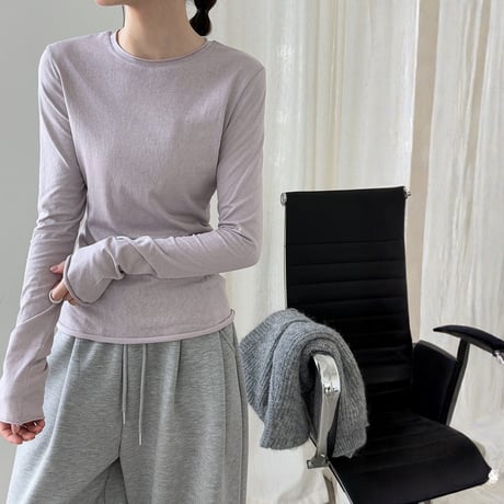 roll hem slim fit long sleeve tee　MA1867