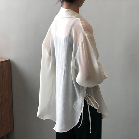 ribbon sheer shirt /5color　MA1191