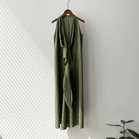 fluid drape vneck dress　MA1566