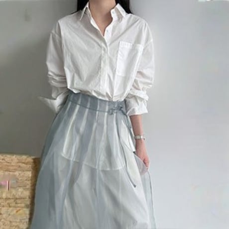pleated waist tulle half skirt　MA1912