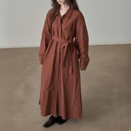loose shirt dress with waist belt　MA1392