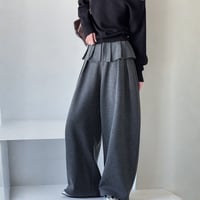 layered waist wide tuck pants　MA1778