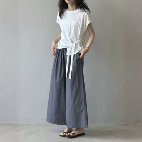 side ribbon french sleeve tops　MA1974