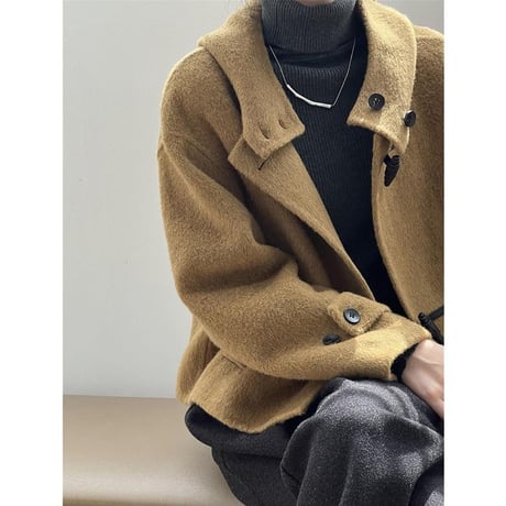 hooded toggle button short coat　MA1128