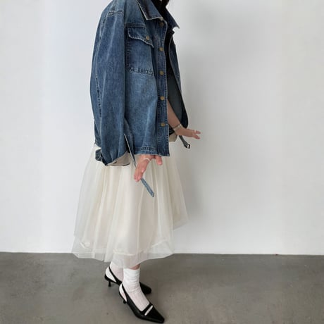 belt design denim jacket　MA1911