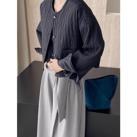 collarless casual short jacket　MA1150