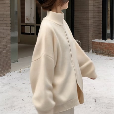 stand zip knit jacket　MA1755