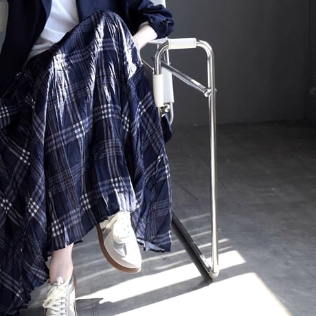 contrast check drape a line skirt　MA1920